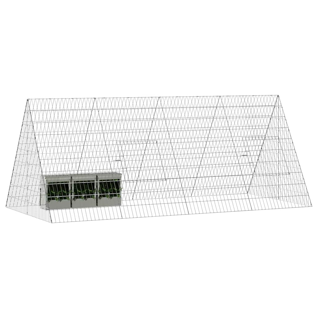 Gabbia per Conigli Argento 215 x 100 x 85 cm Acciaio zincato