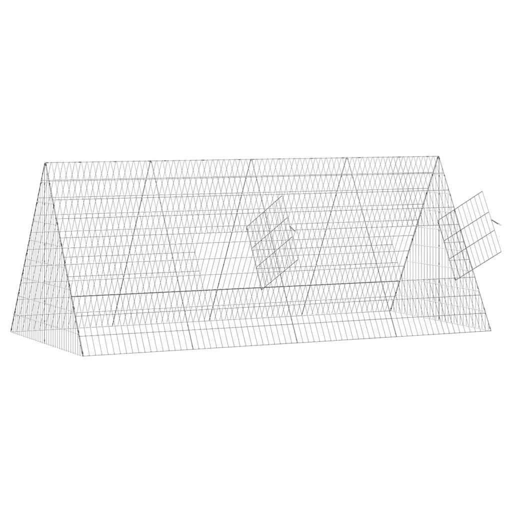 Gabbia per Conigli Argento 215 x 100 x 85 cm Acciaio zincato