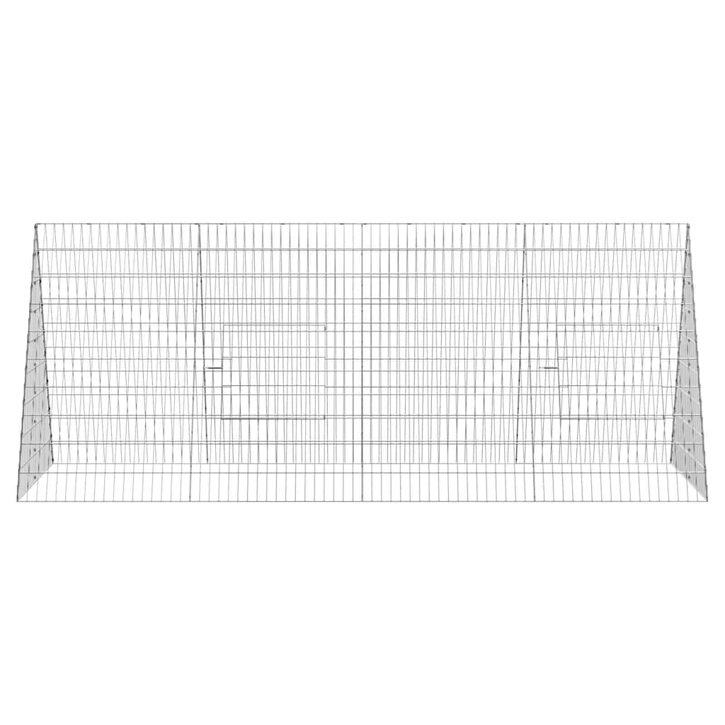 Gabbia per Conigli Argento 215 x 100 x 85 cm Acciaio zincato