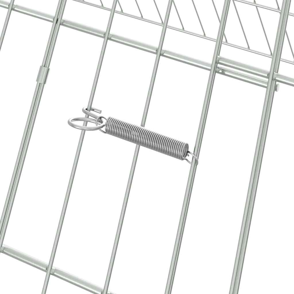 Gabbia per Conigli Argento 215 x 100 x 85 cm Acciaio zincato