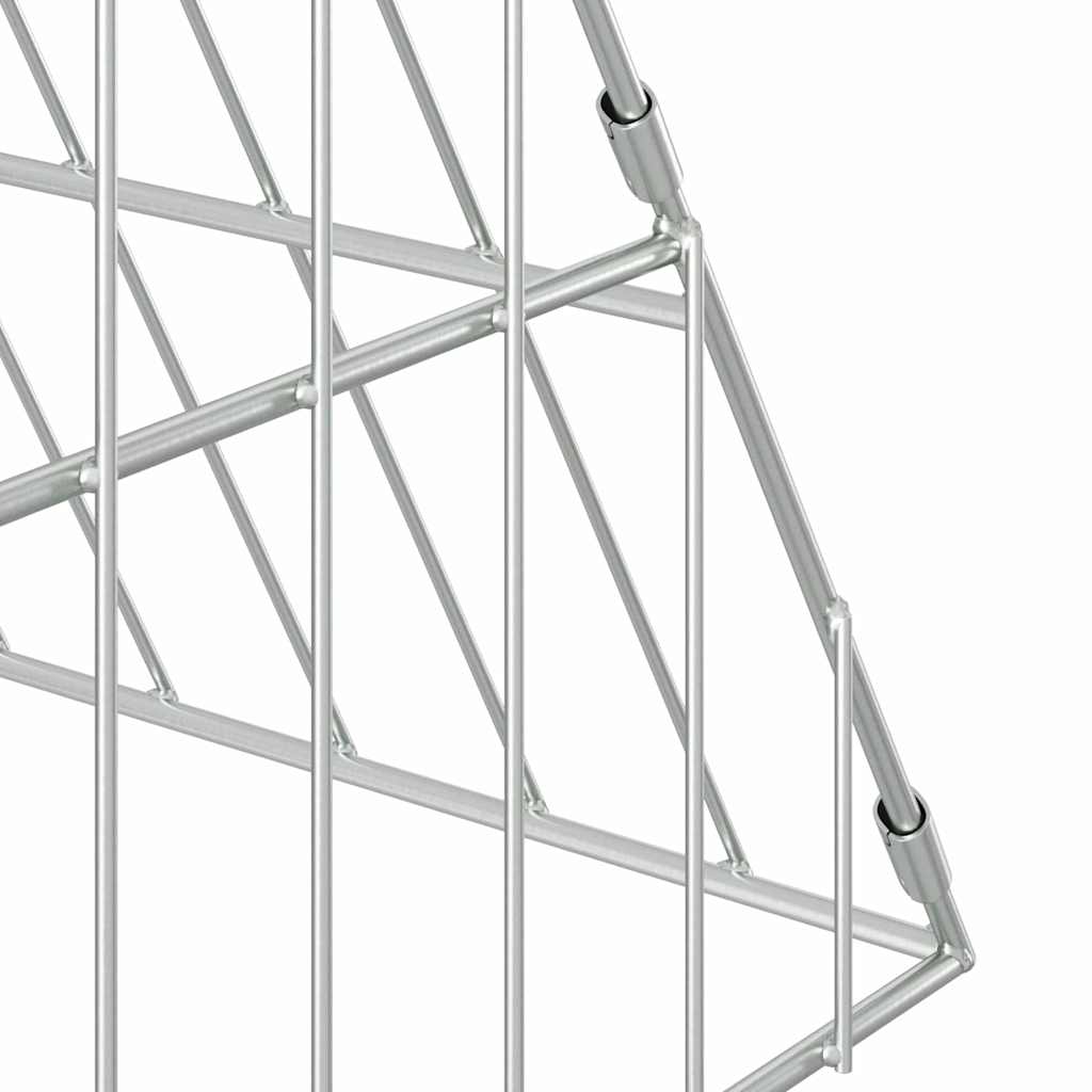 Gabbia per Conigli Argento 215 x 100 x 85 cm Acciaio zincato