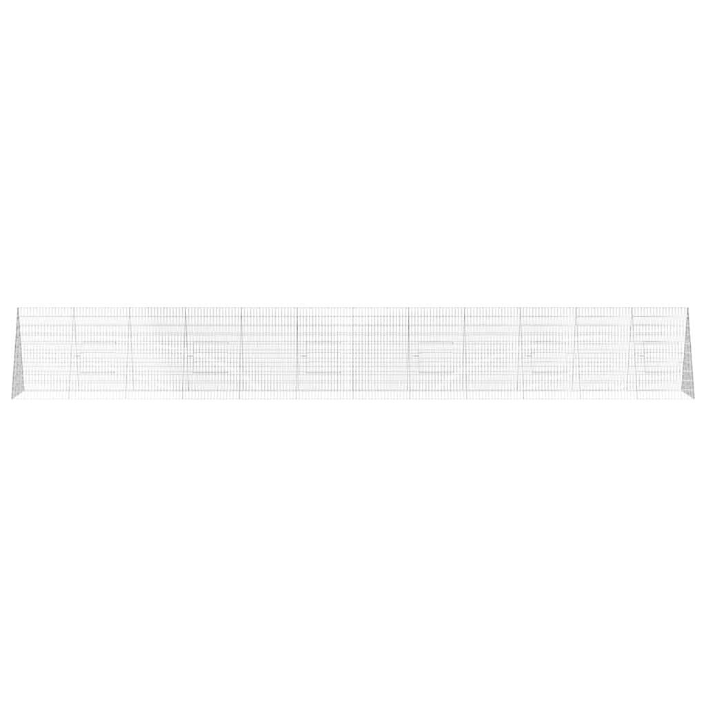 Gabbia per Conigli Argento 650 x 100 x 85 cm Acciaio zincato