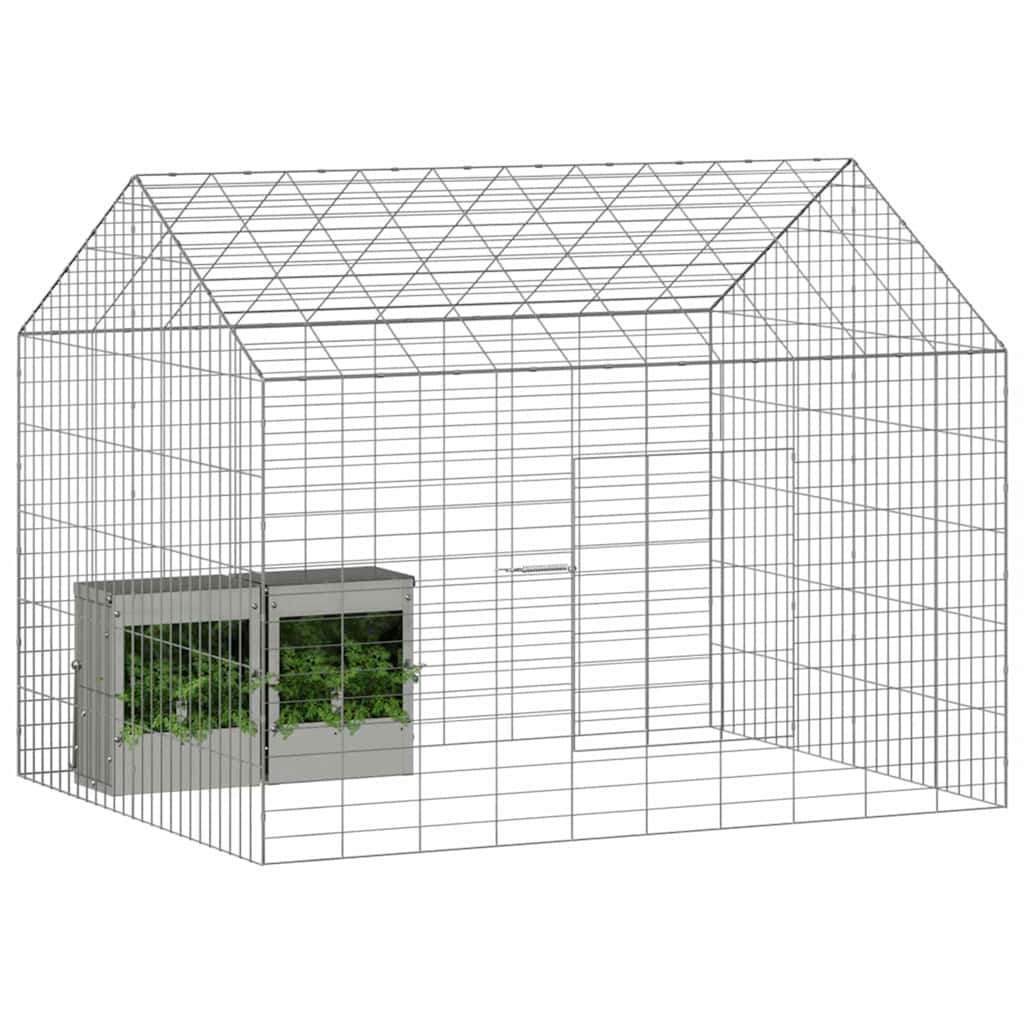 Gabbia per Conigli Argento 100 x 78 x 78 cm Acciaio zincato