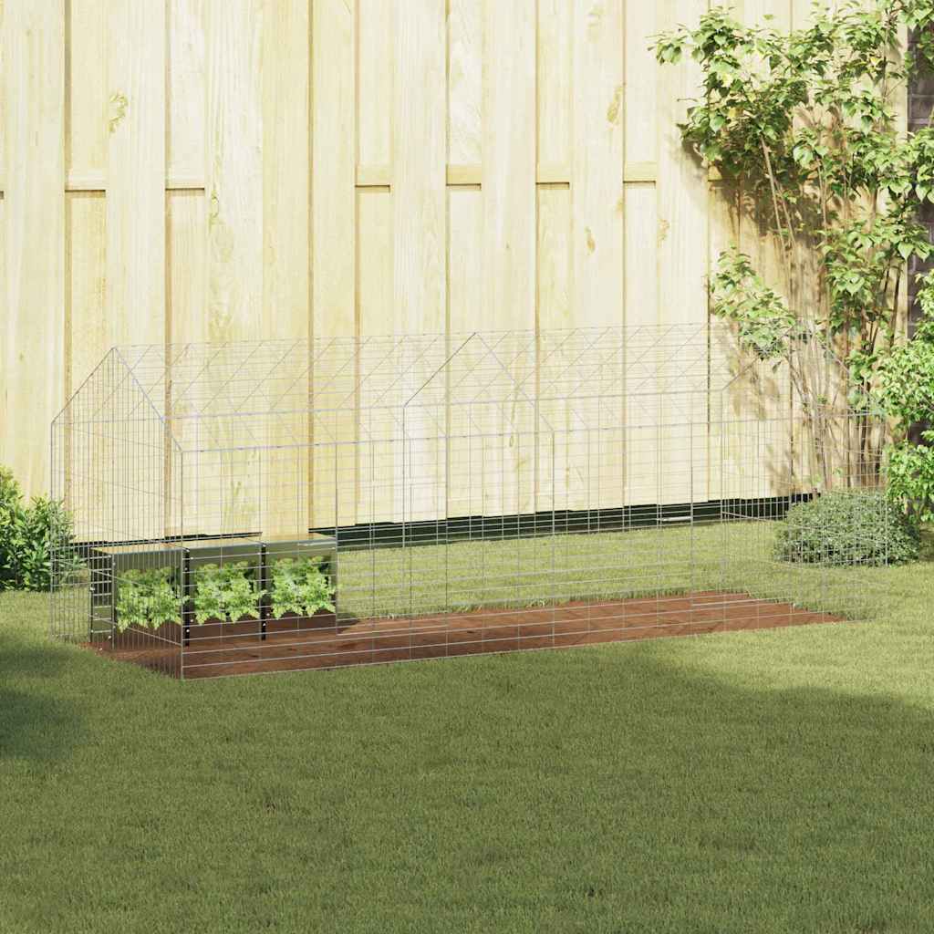 Gabbia per Conigli Argento 200 x 78 x 78 cm Acciaio zincato