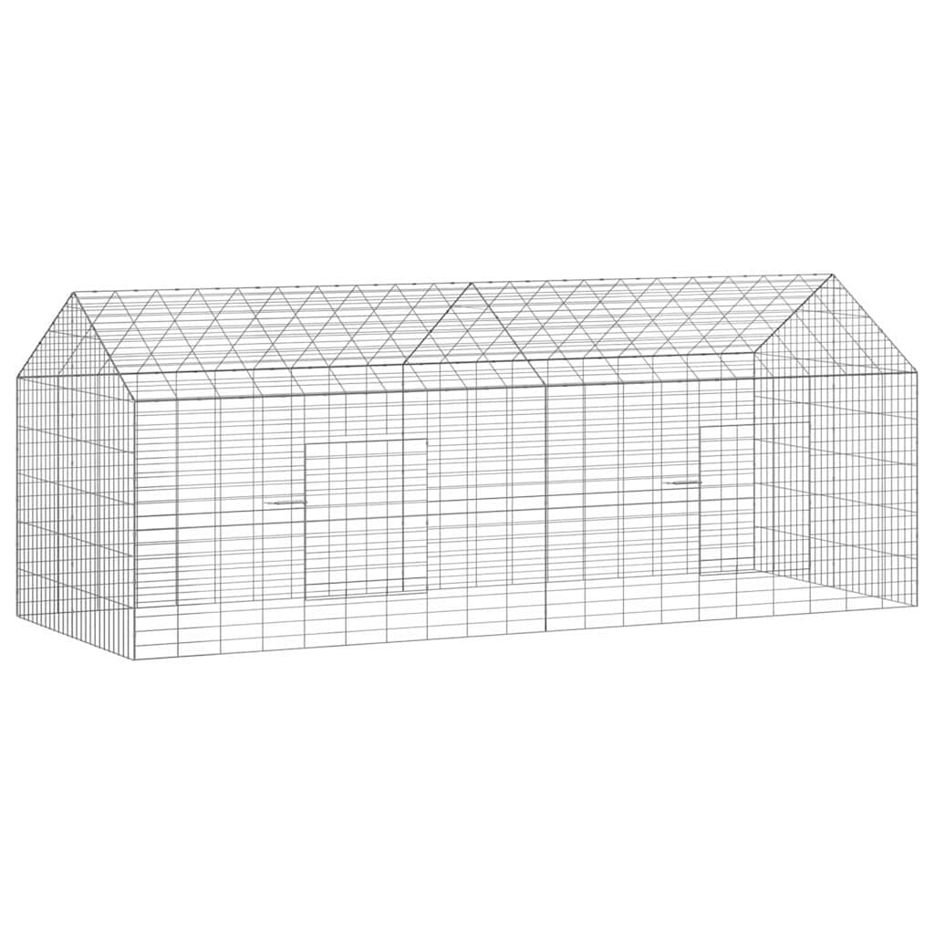 Gabbia per Conigli Argento 200 x 78 x 78 cm Acciaio zincato