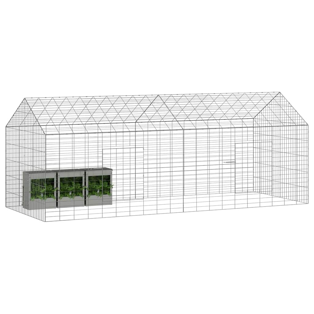 Gabbia per Conigli Argento 200 x 78 x 78 cm Acciaio zincato