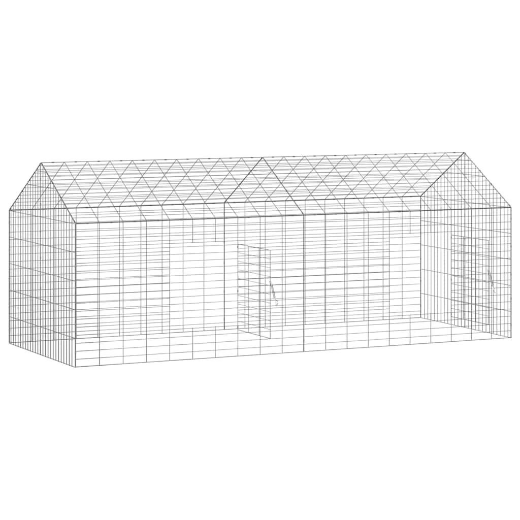 Gabbia per Conigli Argento 200 x 78 x 78 cm Acciaio zincato