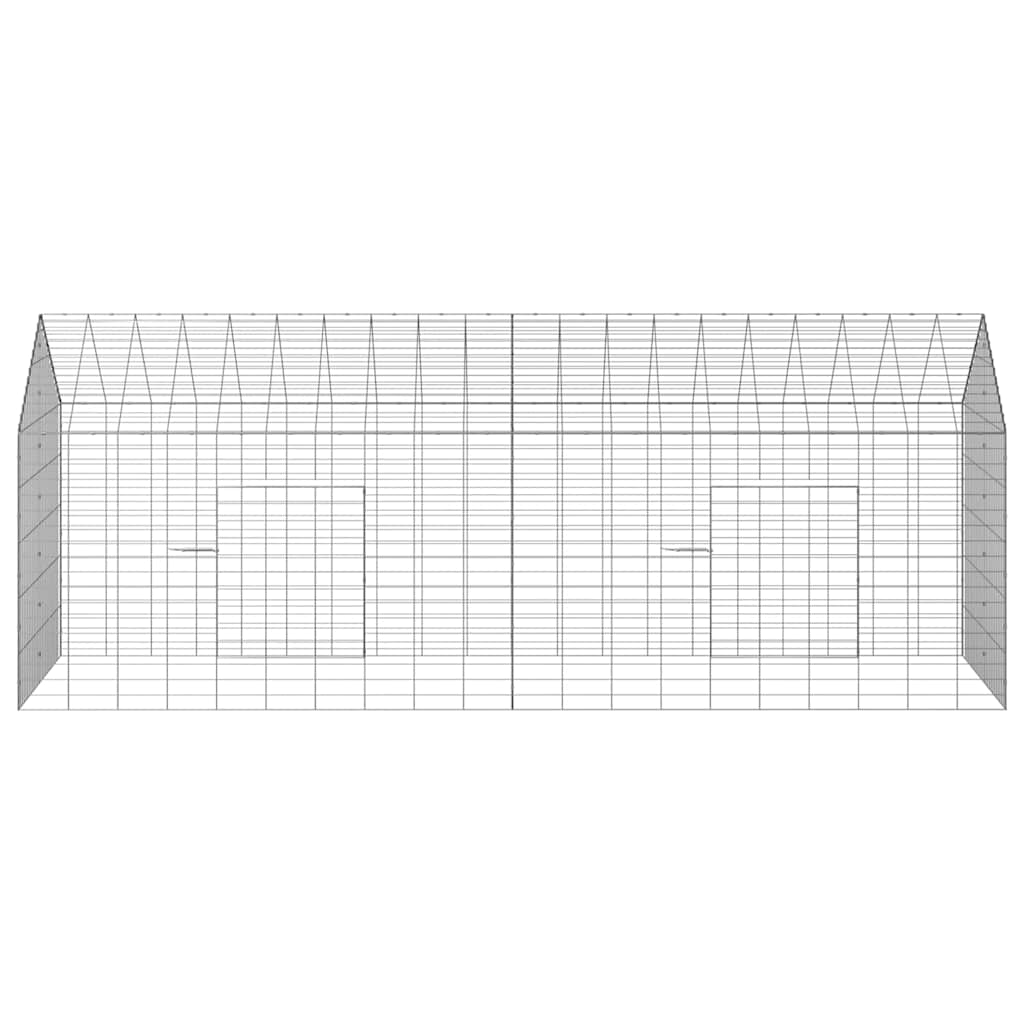 Gabbia per Conigli Argento 200 x 78 x 78 cm Acciaio zincato