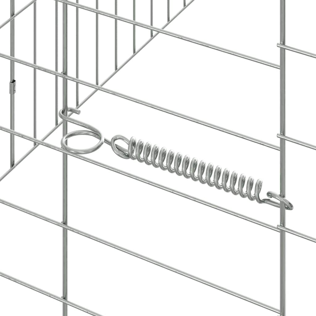 Gabbia per Conigli Argento 200 x 78 x 78 cm Acciaio zincato