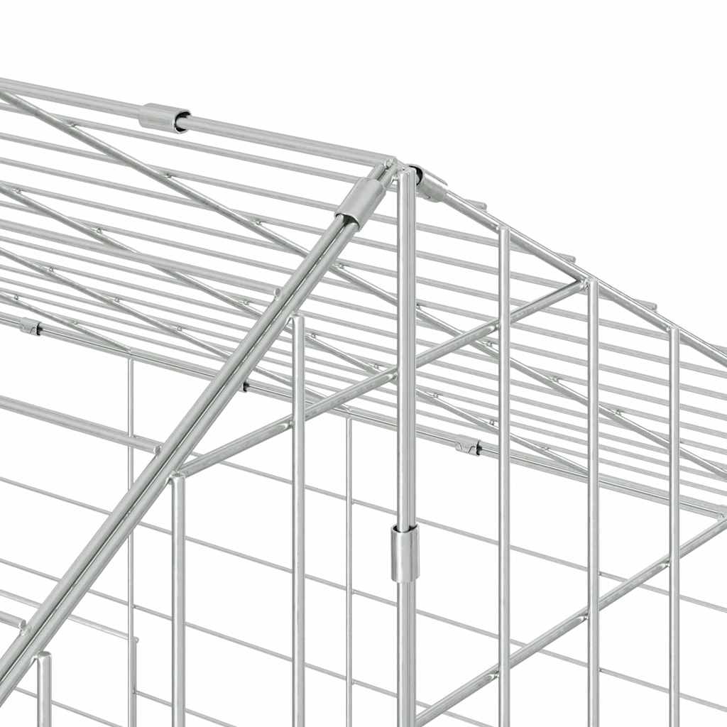 Gabbia per Conigli Argento 400 x 78 x 78 cm Acciaio zincato