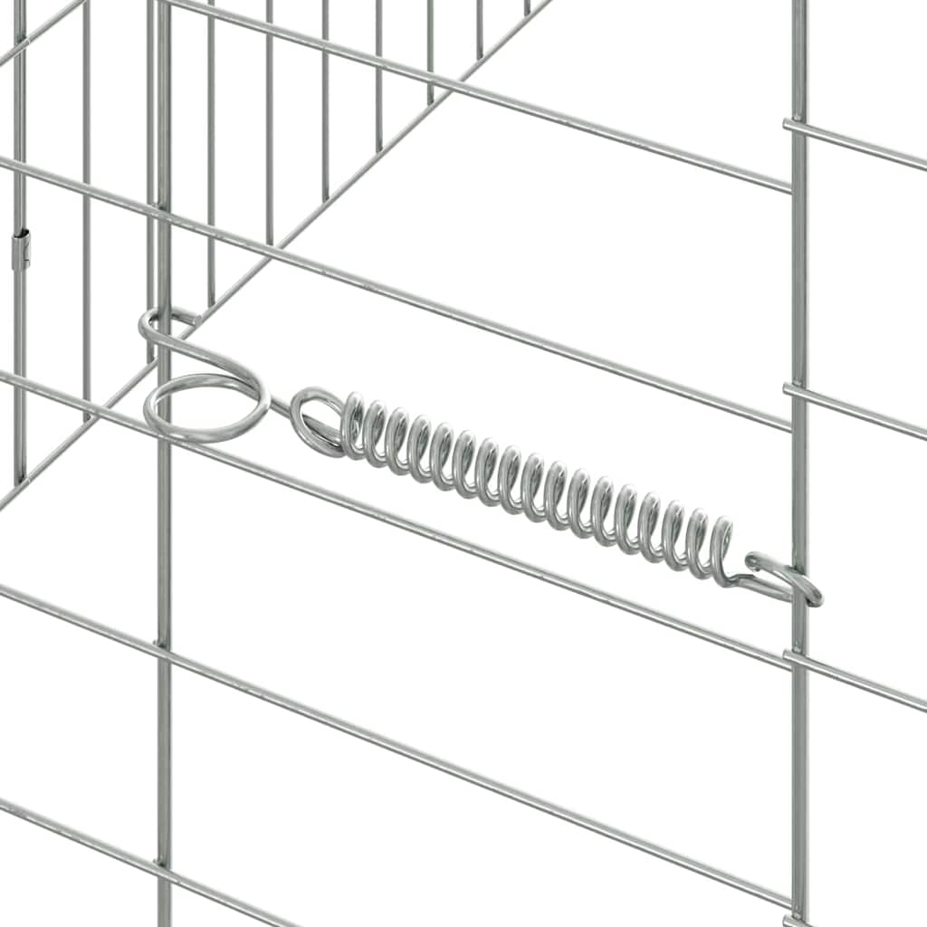 Gabbia per Conigli Argento 400 x 78 x 78 cm Acciaio zincato