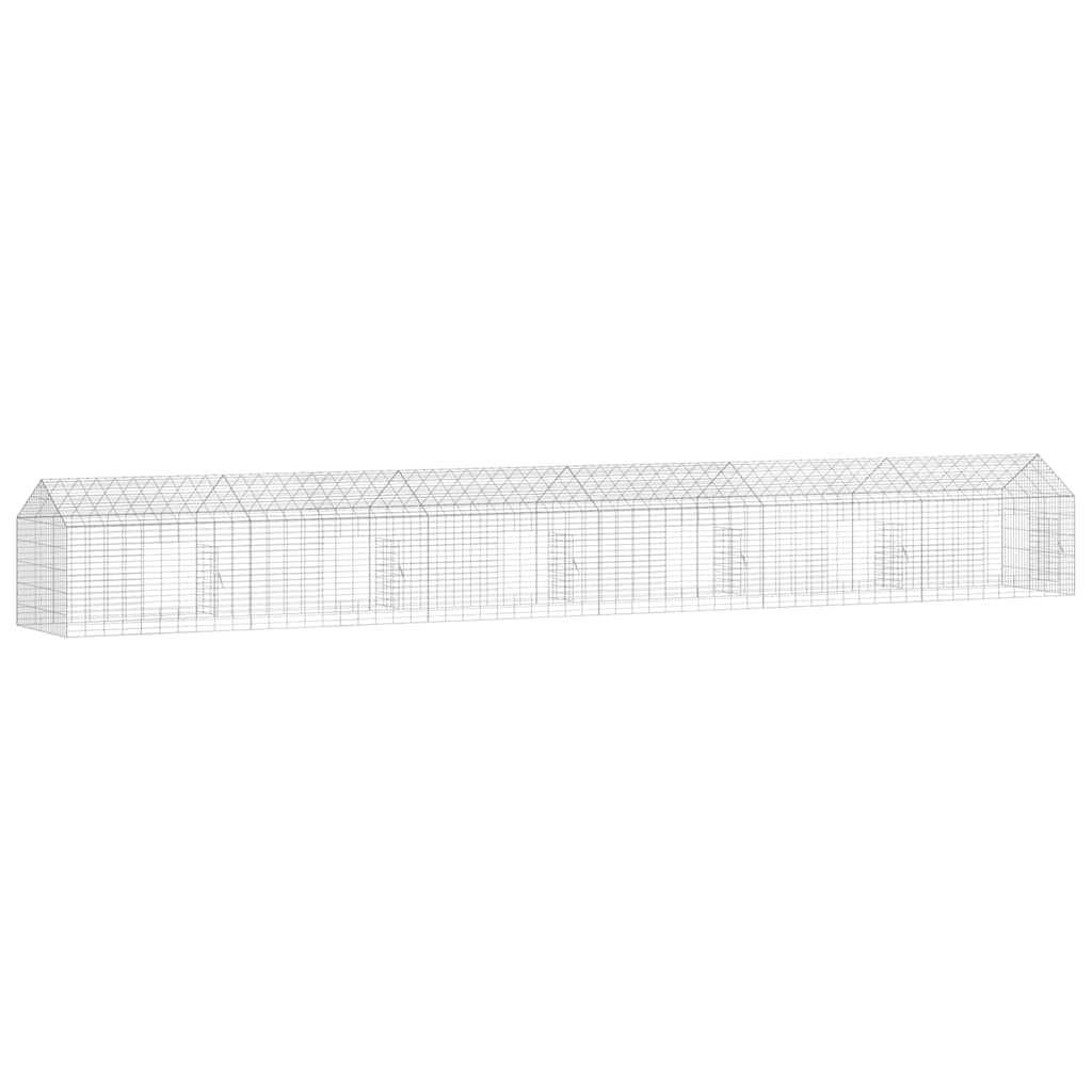 Gabbia per Conigli Argento 600 x 78 x 78 cm Acciaio zincato