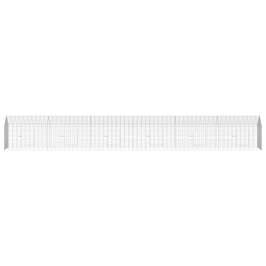 Gabbia per Conigli Argento 600 x 78 x 78 cm Acciaio zincato