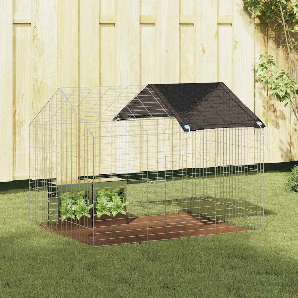 Gabbia per Conigli Argento 100 x 78 x 78 cm Acciaio zincato