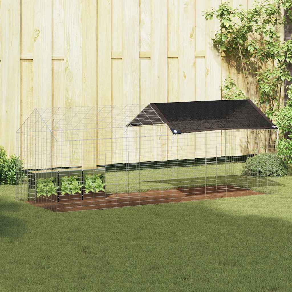 Gabbia per Conigli Argento 200 x 78 x 78 cm Acciaio zincato