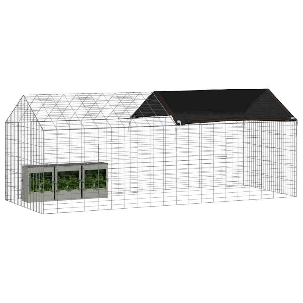 Gabbia per Conigli Argento 200 x 78 x 78 cm Acciaio zincato