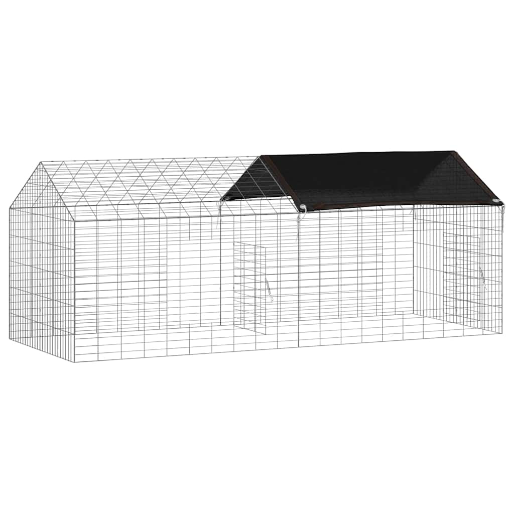 Gabbia per Conigli Argento 200 x 78 x 78 cm Acciaio zincato