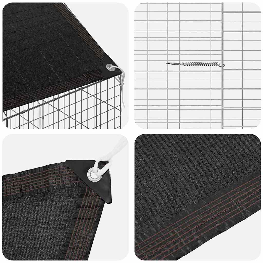 Gabbia per Conigli Argento 400 x 78 x 78 cm Acciaio zincato