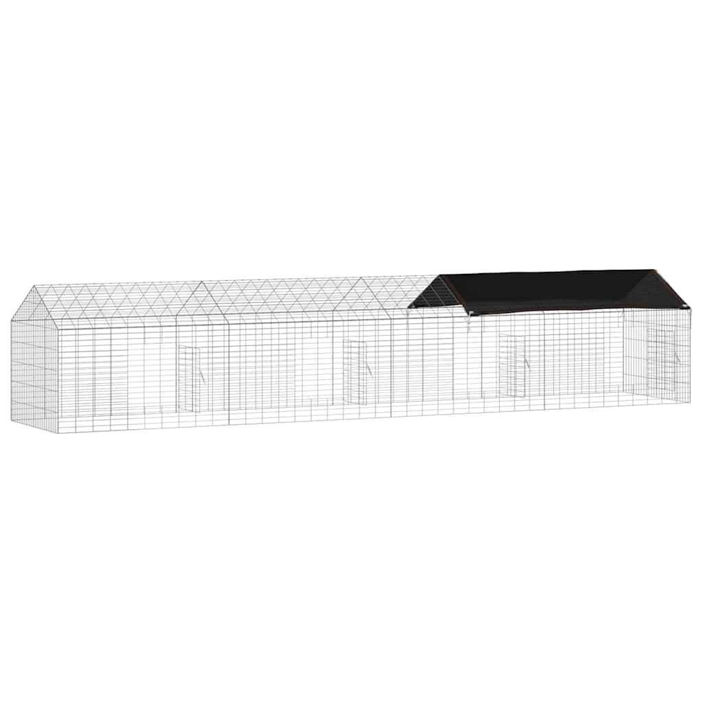 Gabbia per Conigli Argento 400 x 78 x 78 cm Acciaio zincato