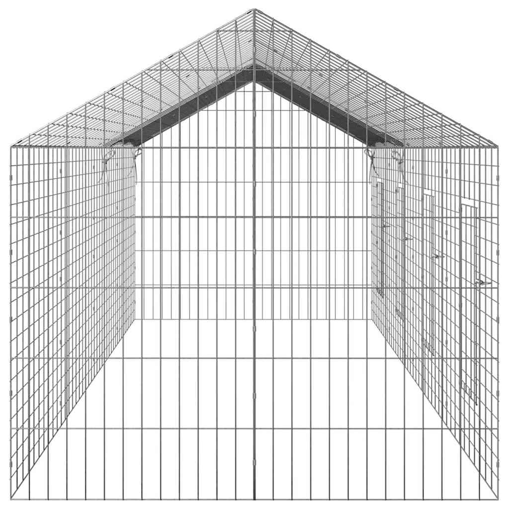 Gabbia per Conigli Argento 400 x 78 x 78 cm Acciaio zincato