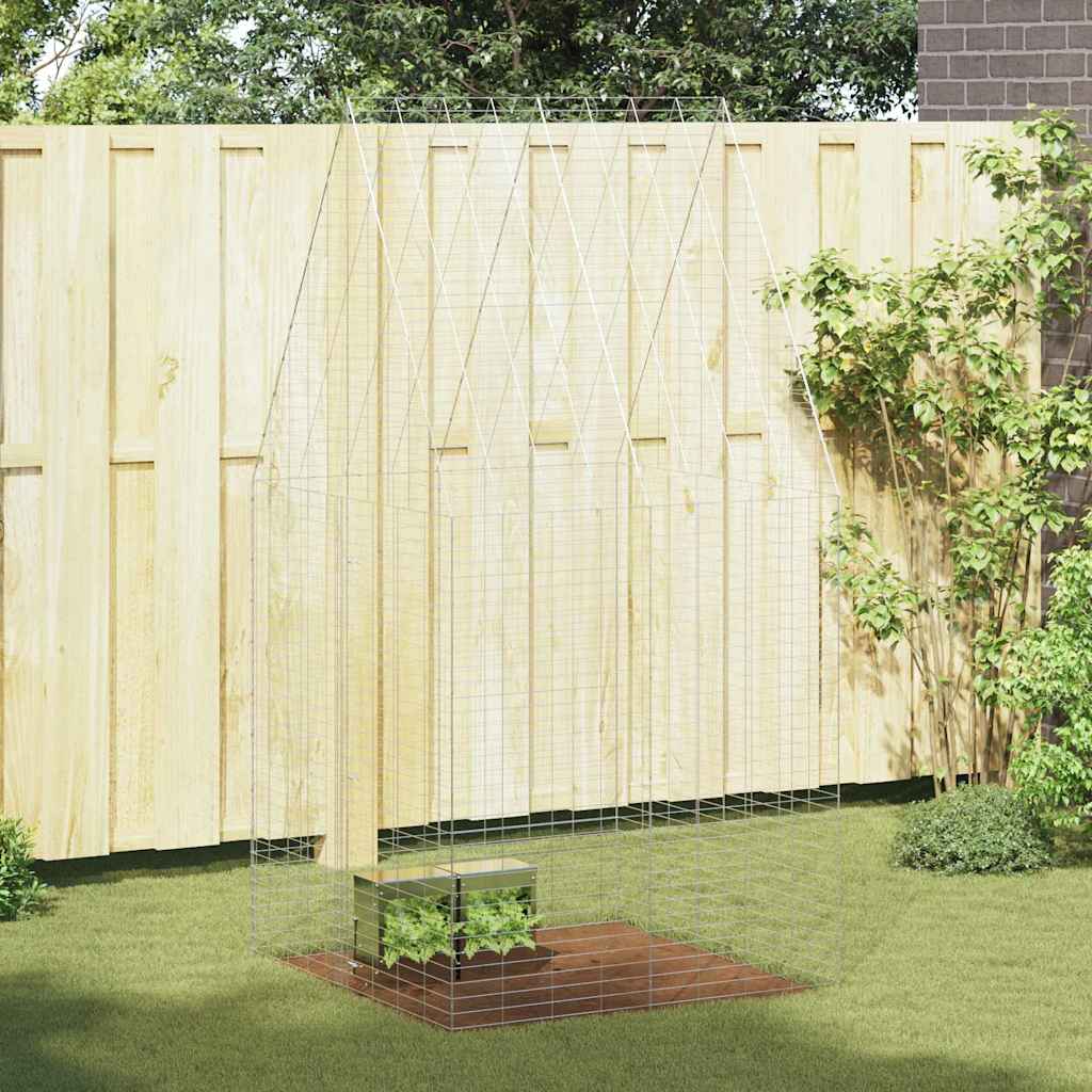 Gabbia per Conigli Argento 100 x 100 x 210 cm Acciaio zincato