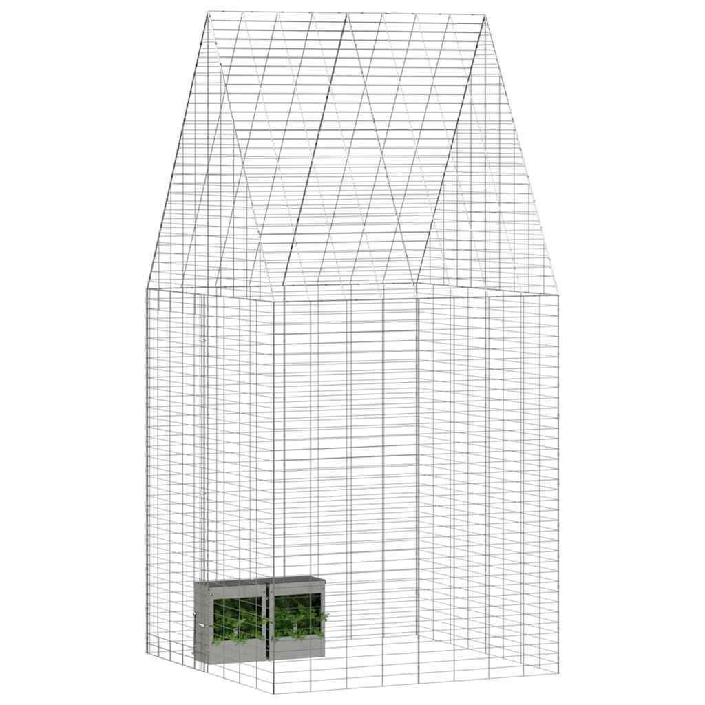 Gabbia per Conigli Argento 100 x 100 x 210 cm Acciaio zincato