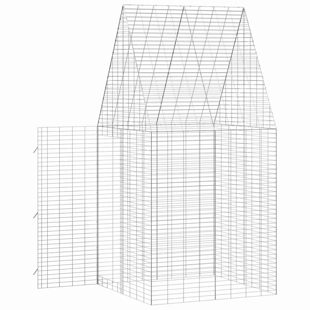 Gabbia per Conigli Argento 100 x 100 x 210 cm Acciaio zincato