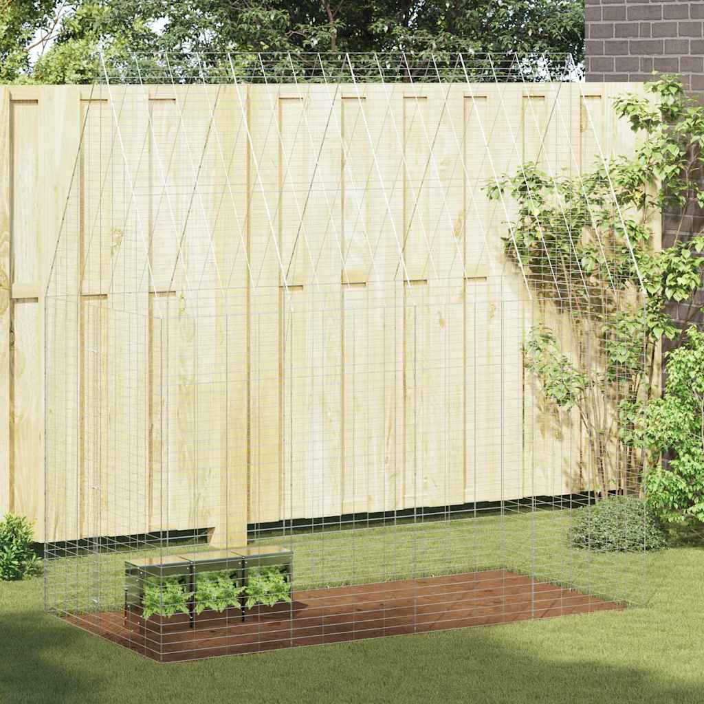 Gabbia per Conigli Argento 200 x 100 x 210 cm Acciaio zincato