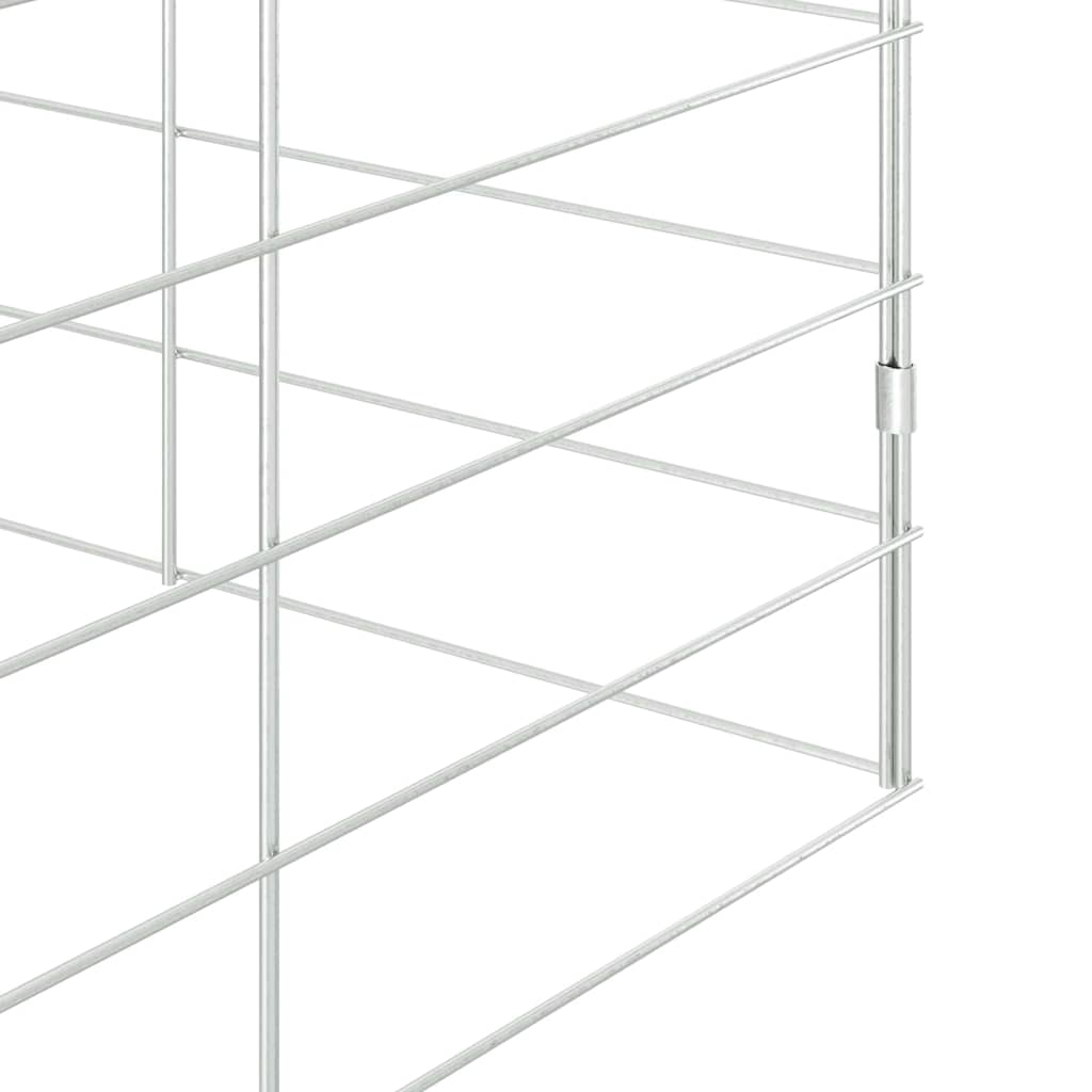 Gabbia per Conigli Argento 200 x 100 x 210 cm Acciaio zincato