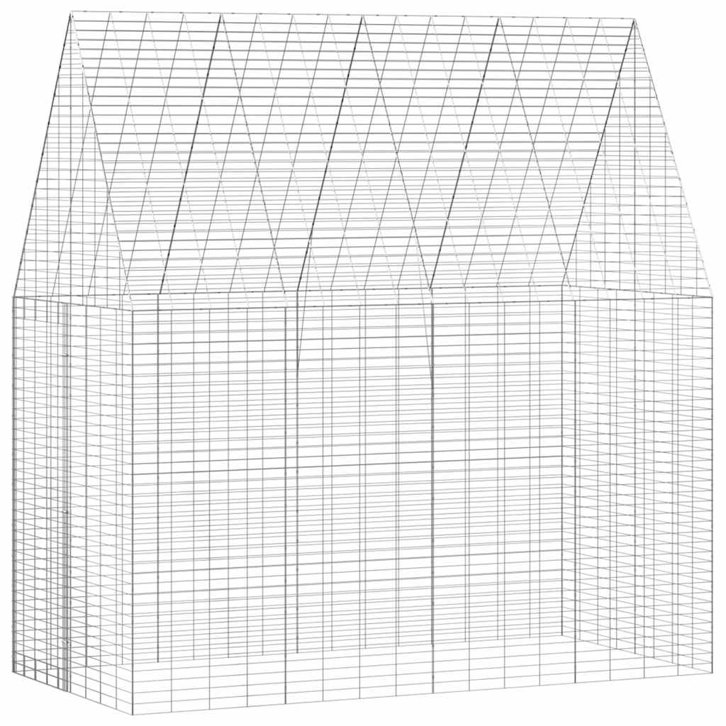 Gabbia per Conigli Argento 200 x 100 x 210 cm Acciaio zincato