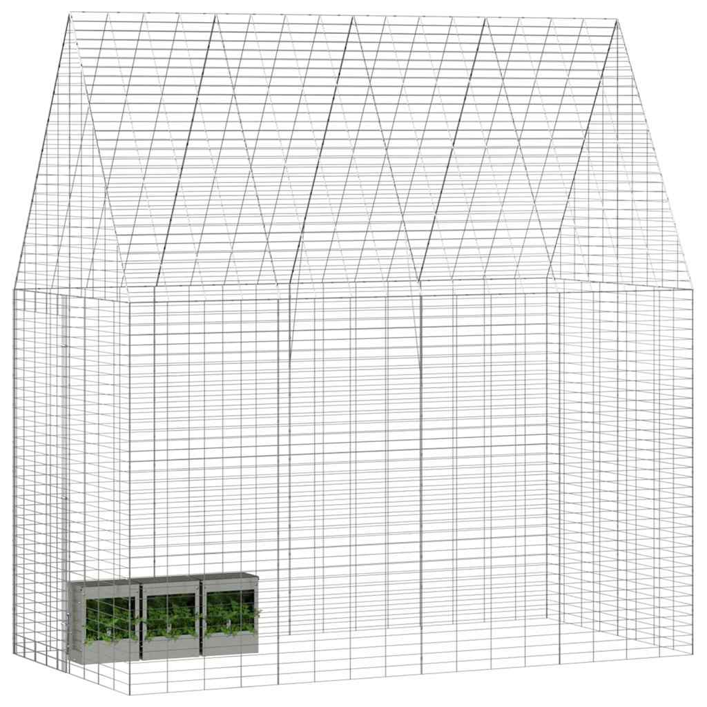 Gabbia per Conigli Argento 200 x 100 x 210 cm Acciaio zincato