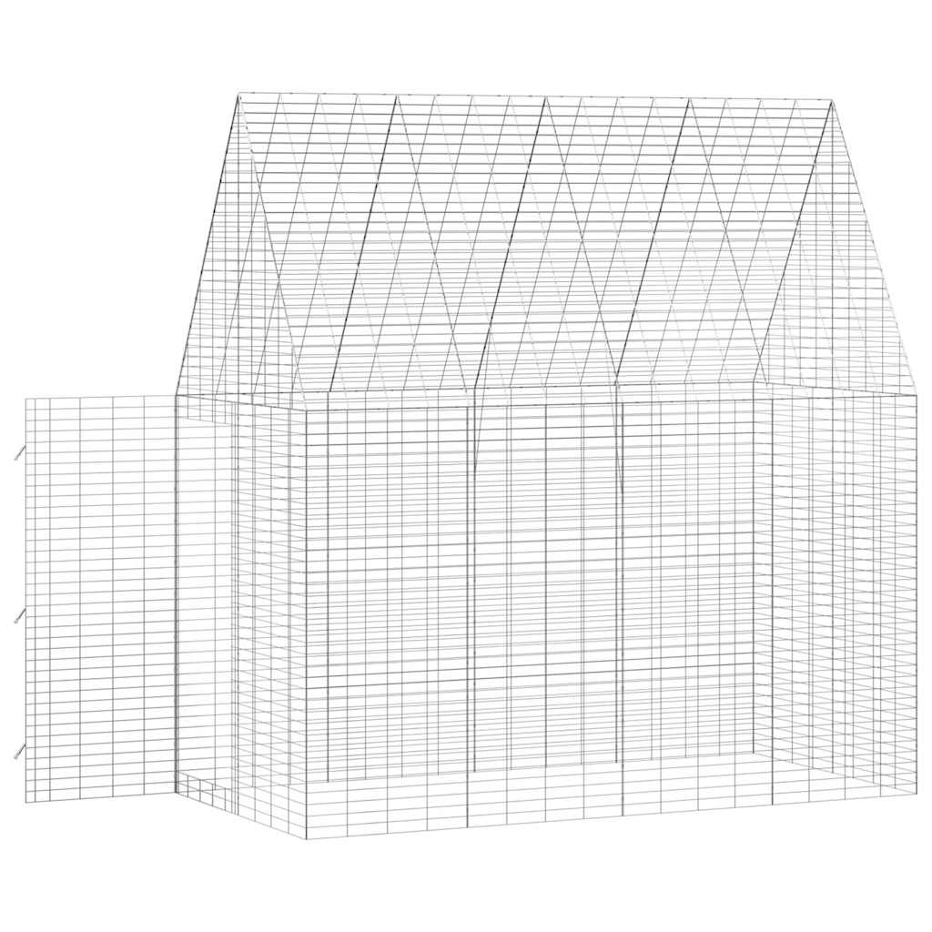 Gabbia per Conigli Argento 200 x 100 x 210 cm Acciaio zincato