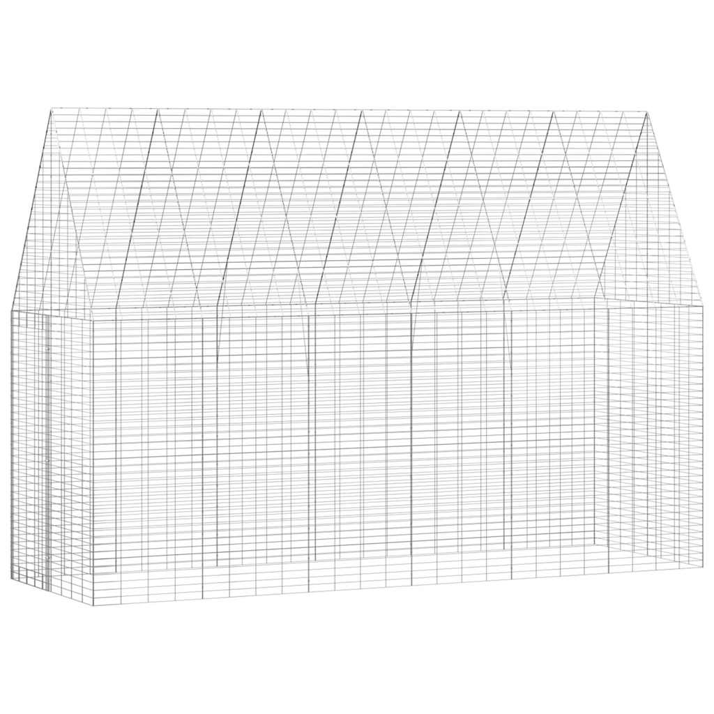 Gabbia per Conigli Argento 300 x 100 x 210 cm Acciaio zincato