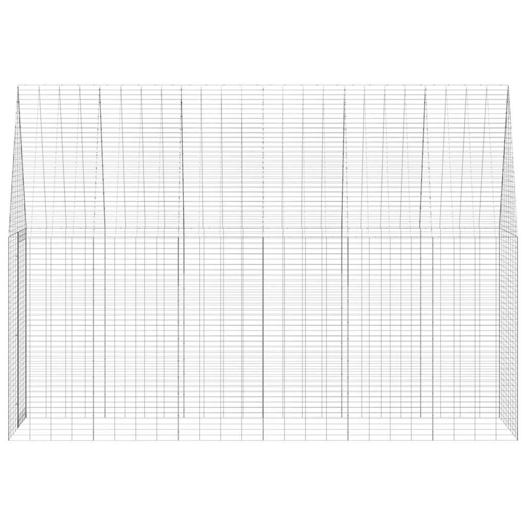 Gabbia per Conigli Argento 300 x 100 x 210 cm Acciaio zincato