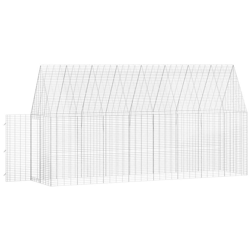Gabbia per Conigli Argento 400 x 100 x 210 cm Acciaio zincato