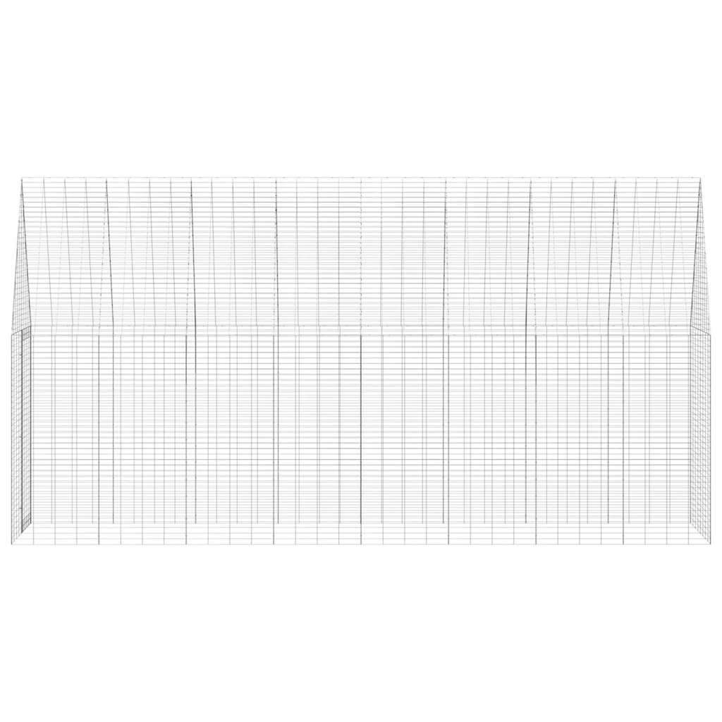Gabbia per Conigli Argento 400 x 100 x 210 cm Acciaio zincato