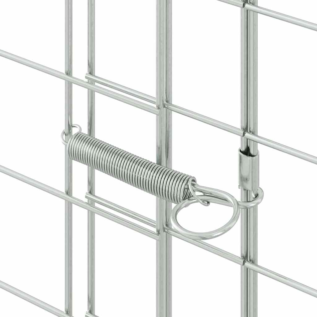 Gabbia per Conigli Argento 400 x 100 x 210 cm Acciaio zincato
