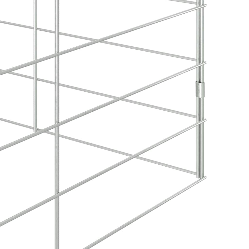 Gabbia per Conigli Argento 400 x 100 x 210 cm Acciaio zincato