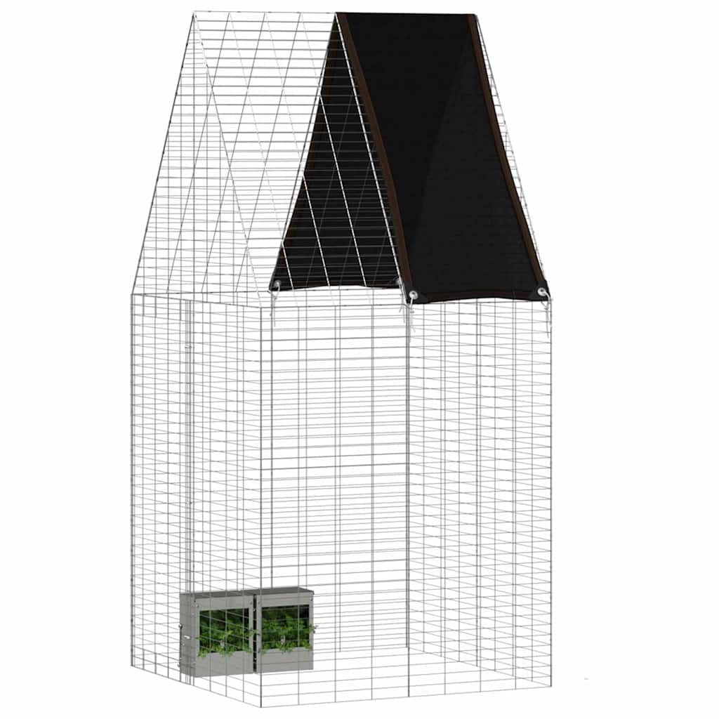 Gabbia per Conigli Argento 100 x 100 x 210 cm Acciaio zincato