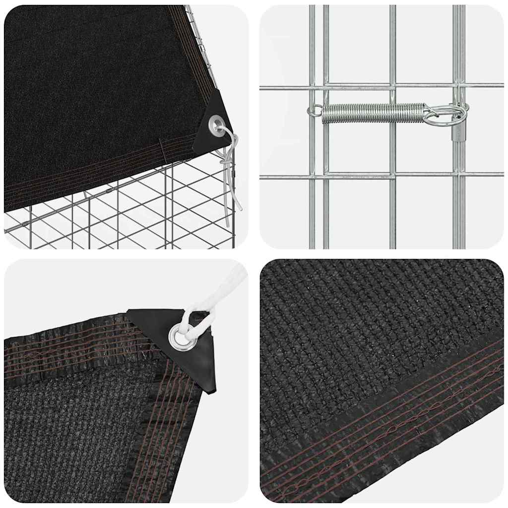 Gabbia per Conigli Argento 200 x 100 x 210 cm Acciaio zincato