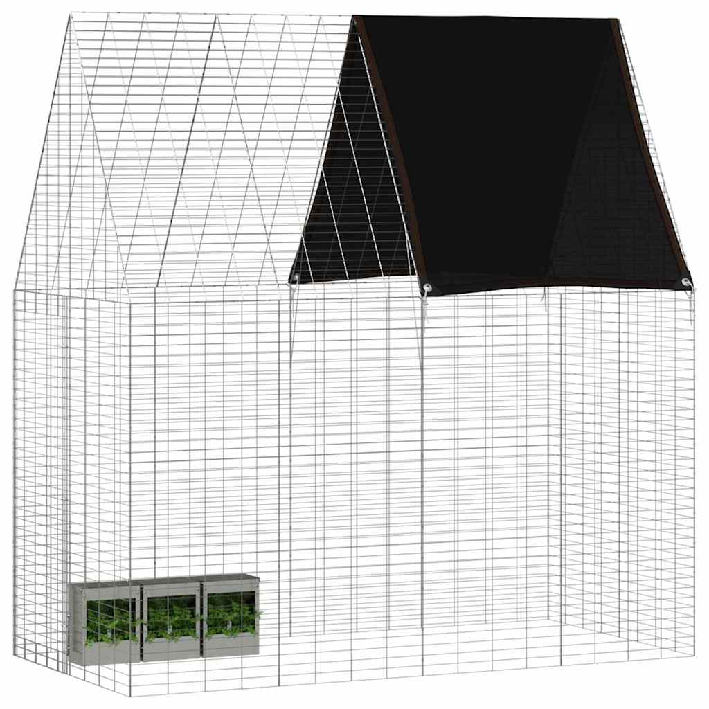 Gabbia per Conigli Argento 200 x 100 x 210 cm Acciaio zincato