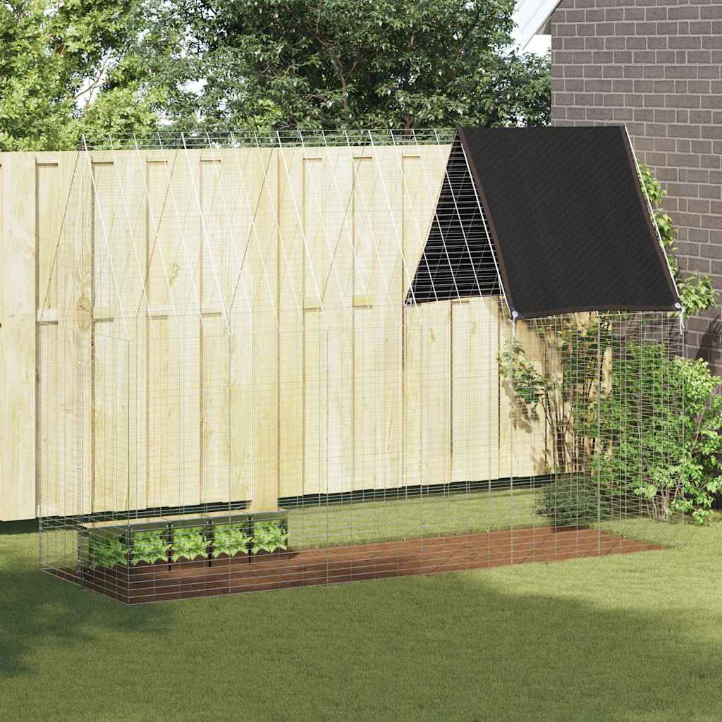 Gabbia per Conigli Argento 300 x 100 x 210 cm Acciaio zincato