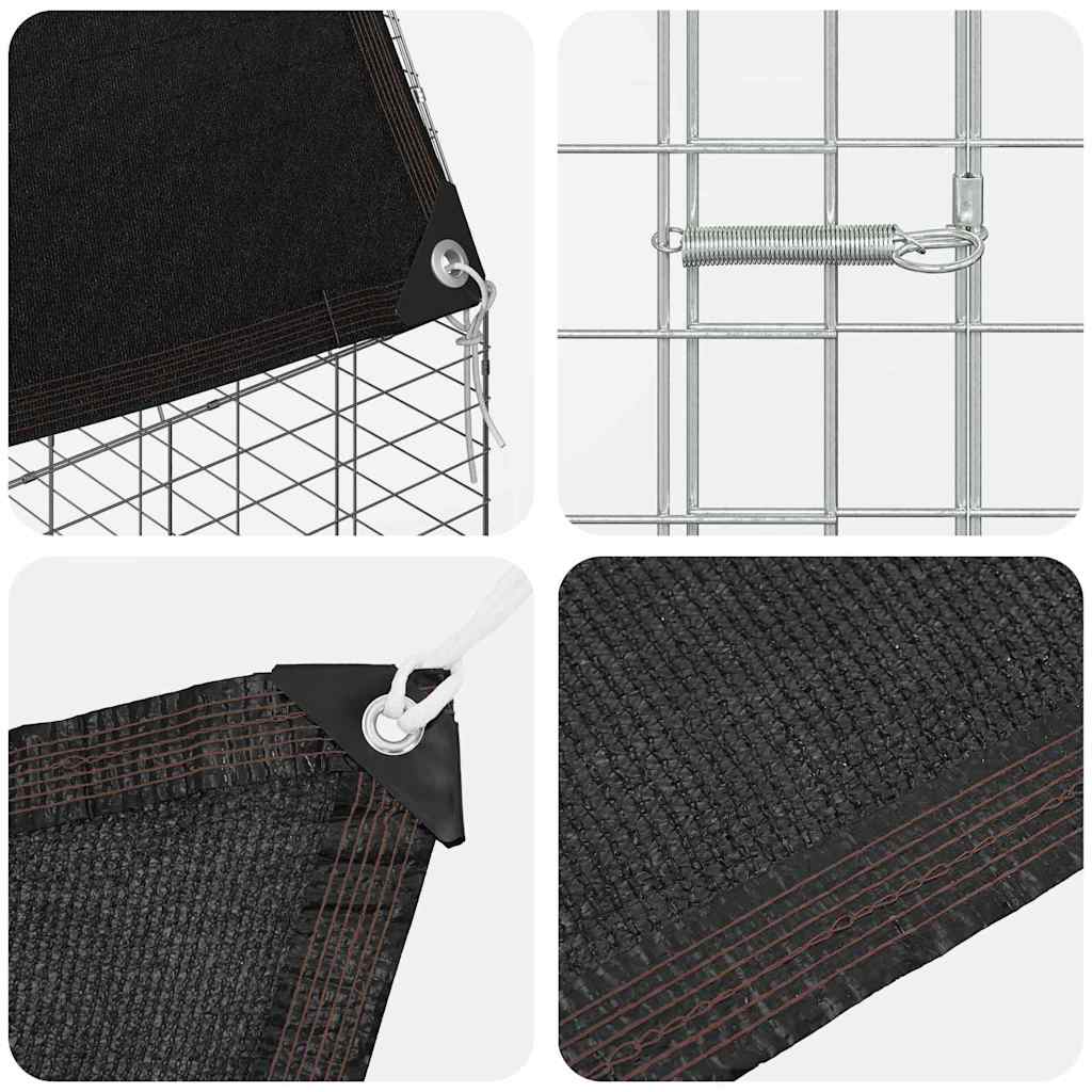 Gabbia per Conigli Argento 300 x 100 x 210 cm Acciaio zincato