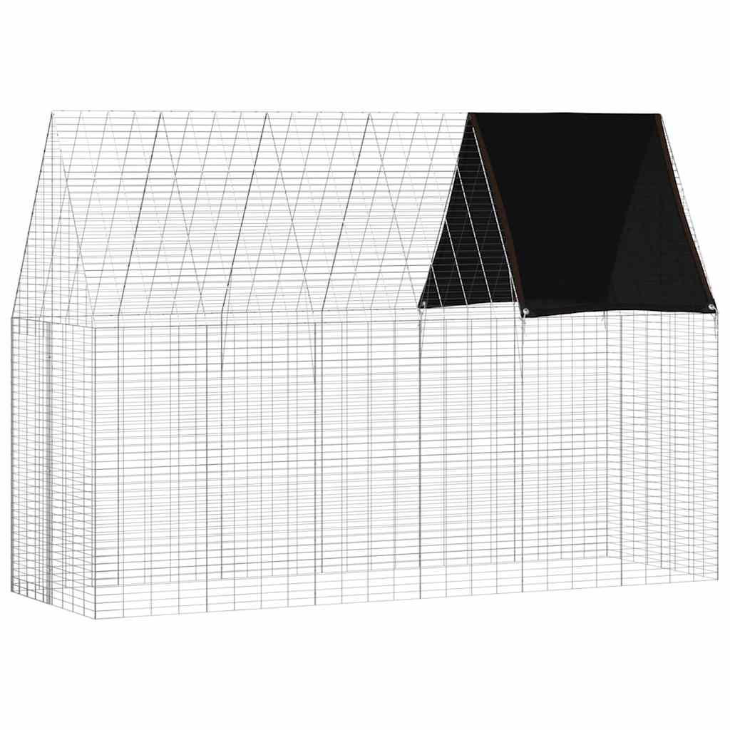 Gabbia per Conigli Argento 300 x 100 x 210 cm Acciaio zincato