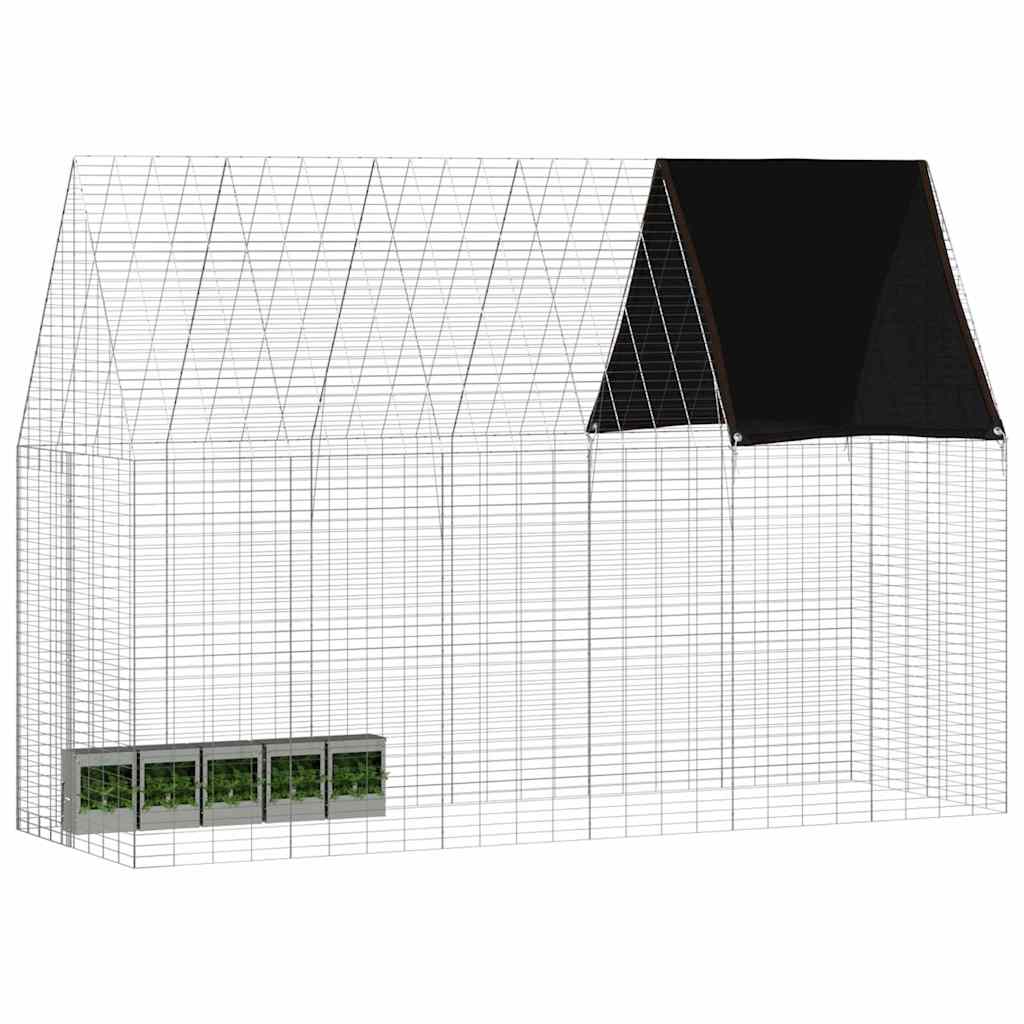 Gabbia per Conigli Argento 300 x 100 x 210 cm Acciaio zincato