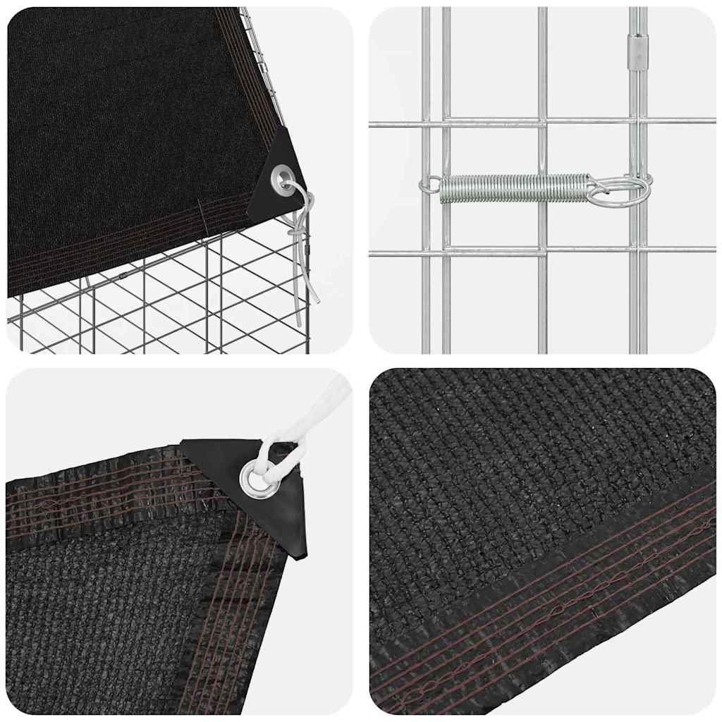 Gabbia per Conigli Argento 400 x 100 x 210 cm Acciaio zincato