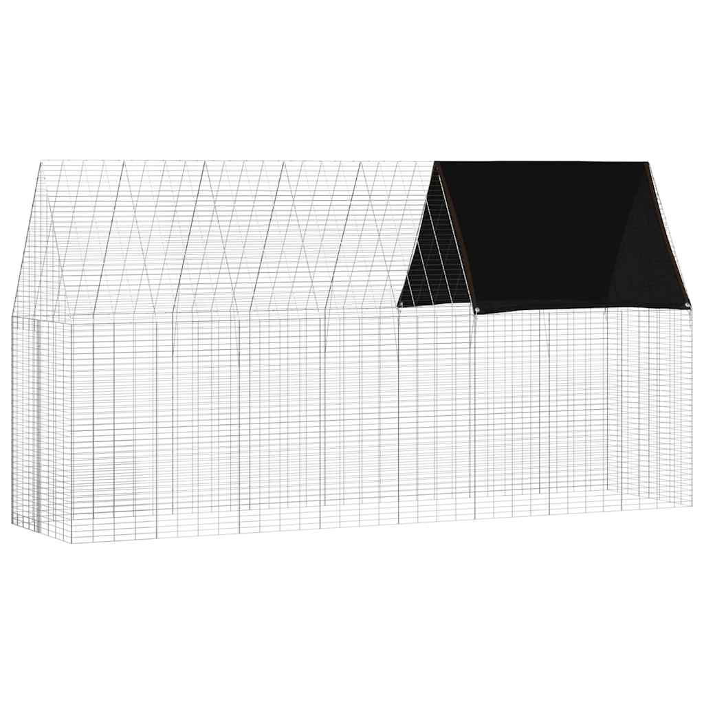 Gabbia per Conigli Argento 400 x 100 x 210 cm Acciaio zincato