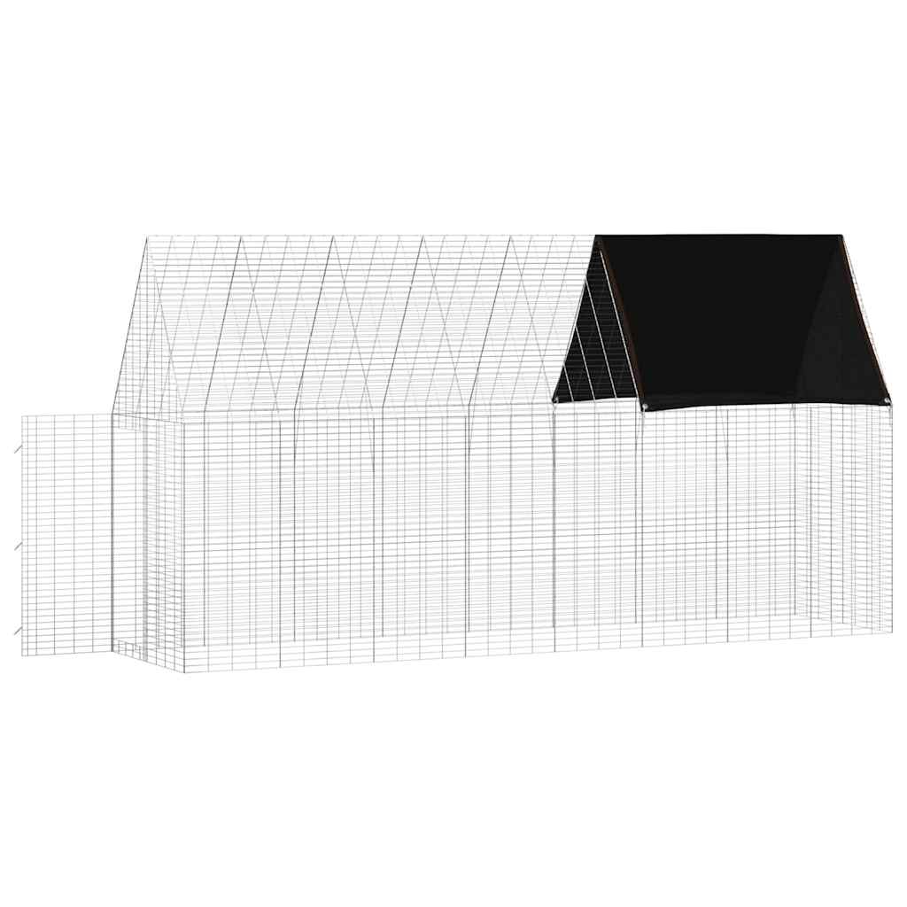 Gabbia per Conigli Argento 400 x 100 x 210 cm Acciaio zincato