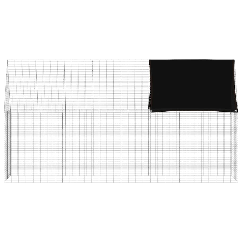 Gabbia per Conigli Argento 400 x 100 x 210 cm Acciaio zincato