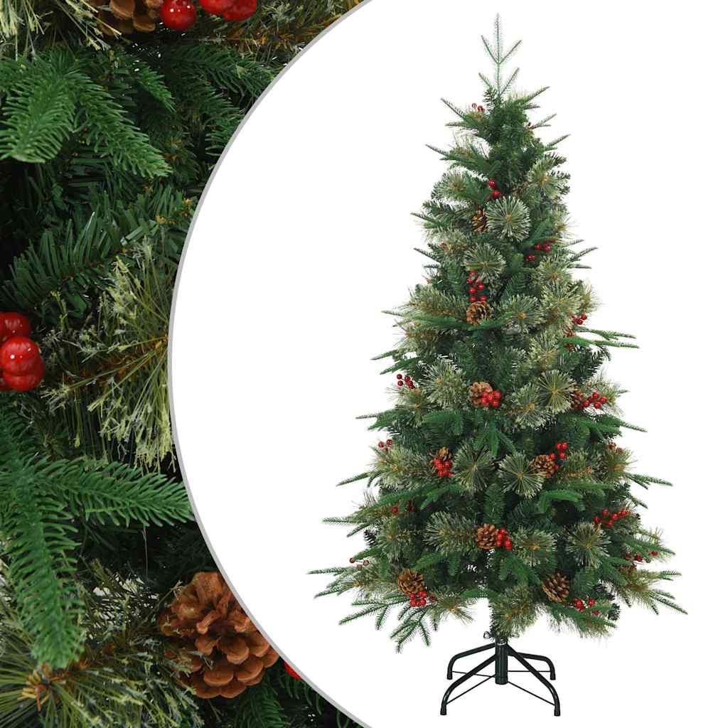 Albero di Natale Artificiale con Rami Pieghevoli Verde 150 cm